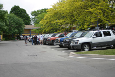 Line up of Chevy Avalanches