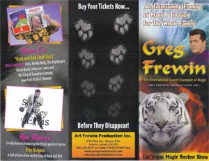 Front of Greg Frewin pamphlet