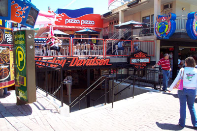 Front of Harley Davidson store on Clifton Hill
