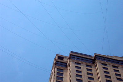 Wires on the Hilton Hotel