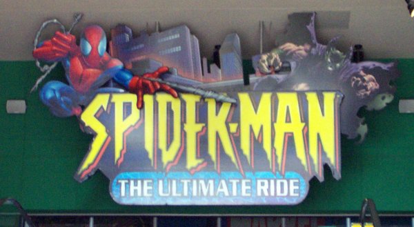 Spider-Man The Ultimate Ride sign