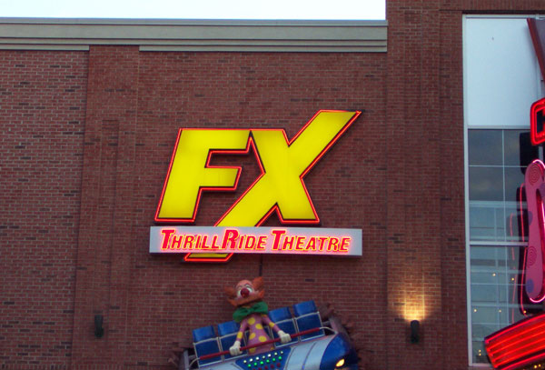 FX Thrill Ride Theatre sign