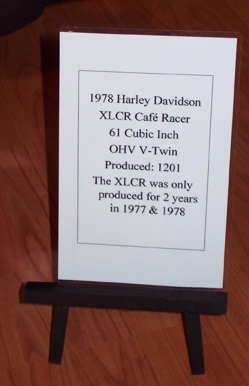 1978 Harley Davidson XLCR Cafe Racer sign