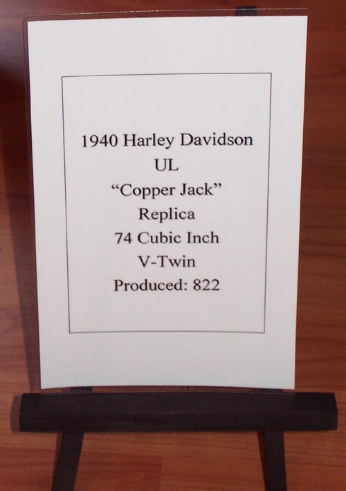 1940 Harley Davidson UL "Copper Jack" sign