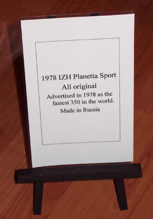 1978 IZH Planetta Sport sign