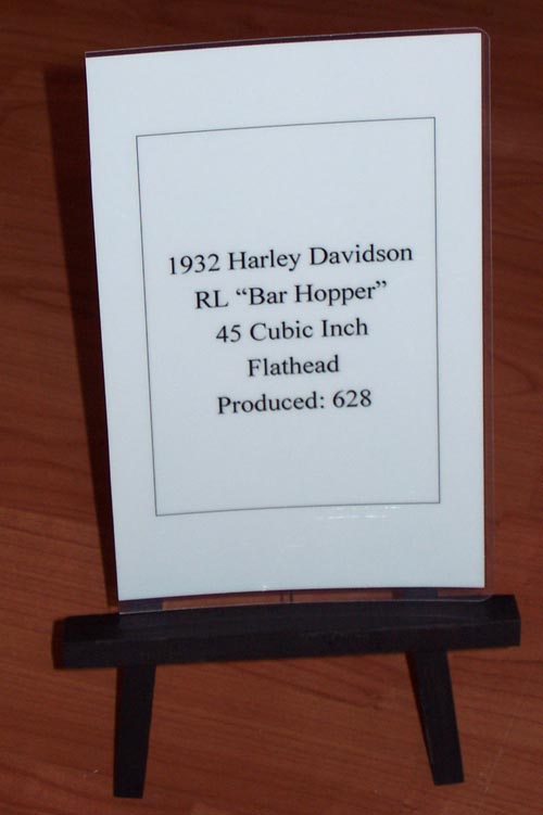 1932 Harley Davidson RL "Bar Hopper" sign
