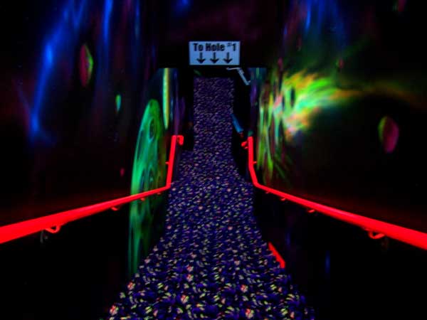 Galaxy Golf hole 01 - hallway leading down