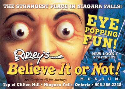 Ripley's Believe It or Not! Niagara Visitor's Map ad