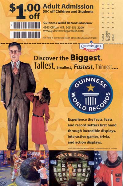 Niagara's Super Saver 2005 ad for Guinness World Records Museum