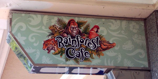 Rainforest Cafe sign