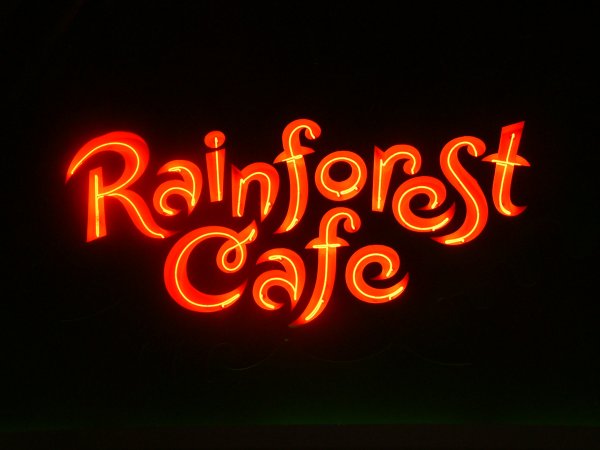 Rainforest Cafe sign (no flash)