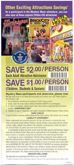 Mystery Maze Passport back