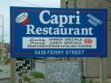 Sign for Capri Restaurant